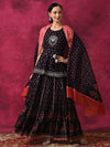 AKS Printed Gotta Patti Detail Ready To Wear Lehenga & Blouse With Dupatta