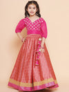 Bitiya by Bhama Girls Embroidered Mirror Work Ready to Wear Lehenga