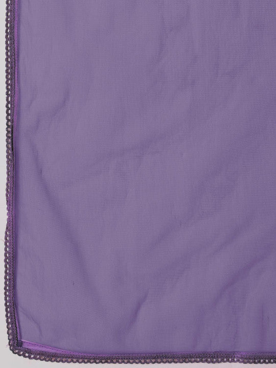 Tikhi Imli Floral Embroidered Notch Neck Straight Kurta With Trousers And Dupatta