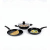 The Better Home 3 Piece Non-Stick Induction Cookware Set 4-Layered Granite Finish Black