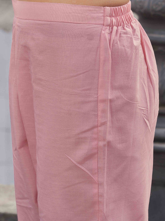 Tikhi Imli Women Embroidered Regular Thread Work Pure Cotton Kurta with Trousers & With Dupatta