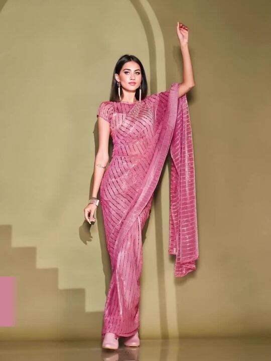 Tikhi Imli Embellished Mukaish Ready to Wear Saree