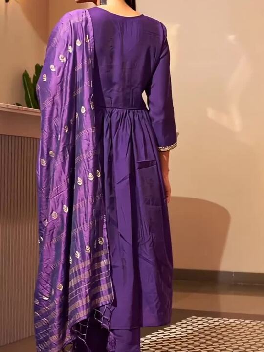 Empire Beads and Stones Anarkali Kurta With Trousers & Dupatta