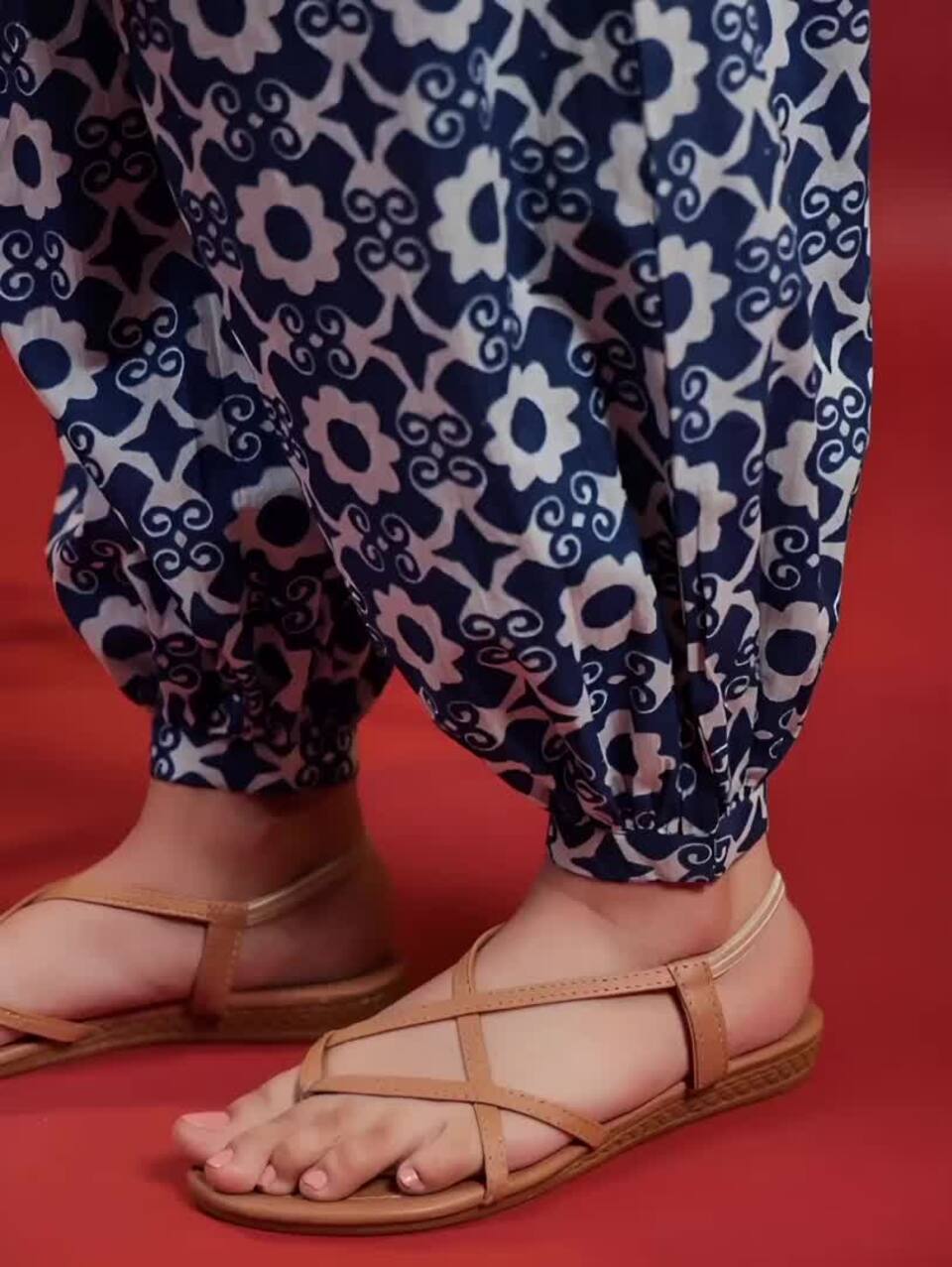 anayna Women Floral Printed Regular Pure Cotton Kurta with Dhoti Pants