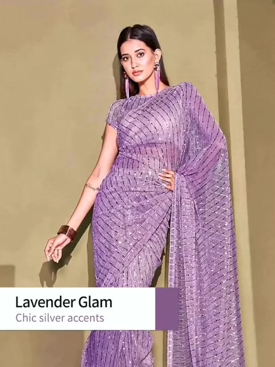 Tikhi Imli Embellished Mukaish Ready to Wear Saree