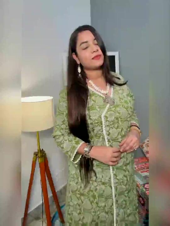 anayna Women Floral Embroidered Chikankari Anarkali Kurta