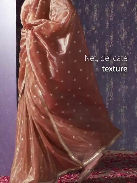 Tikhi Imli Embellished Sequinned shimmer net saree with sequence embroidery