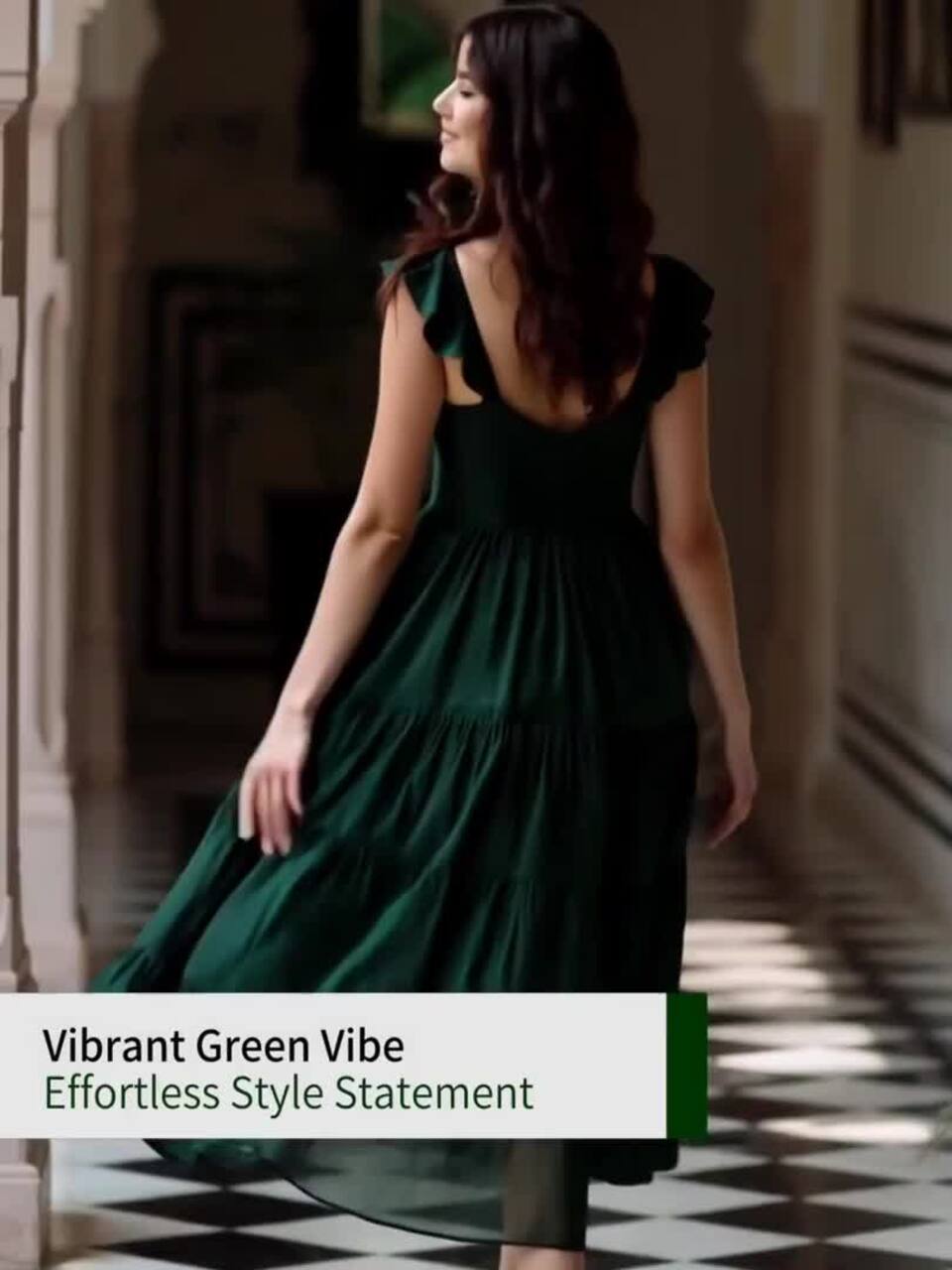 anayna Women Flared Sleevesless Midi Ethnic Dresses