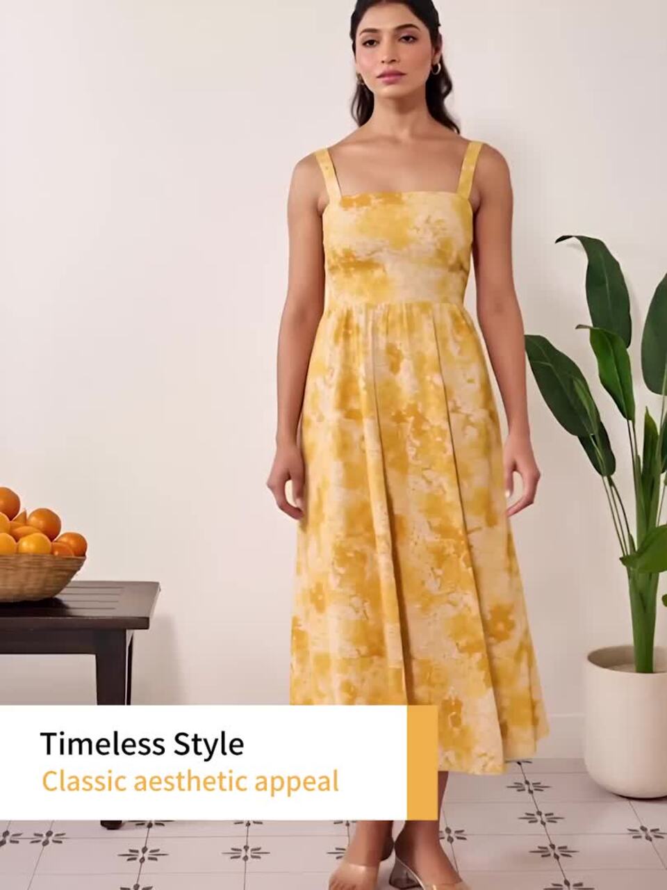 anayna Floral Printed Sleeveless Cotton Fit & Flared Ethnic Dress