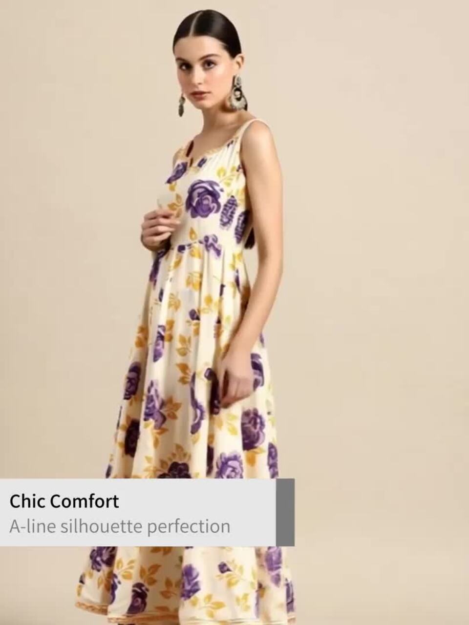 anayna Women Floral Printed Pleated Gotta Patti Kurta with Trousers & With Dupatta