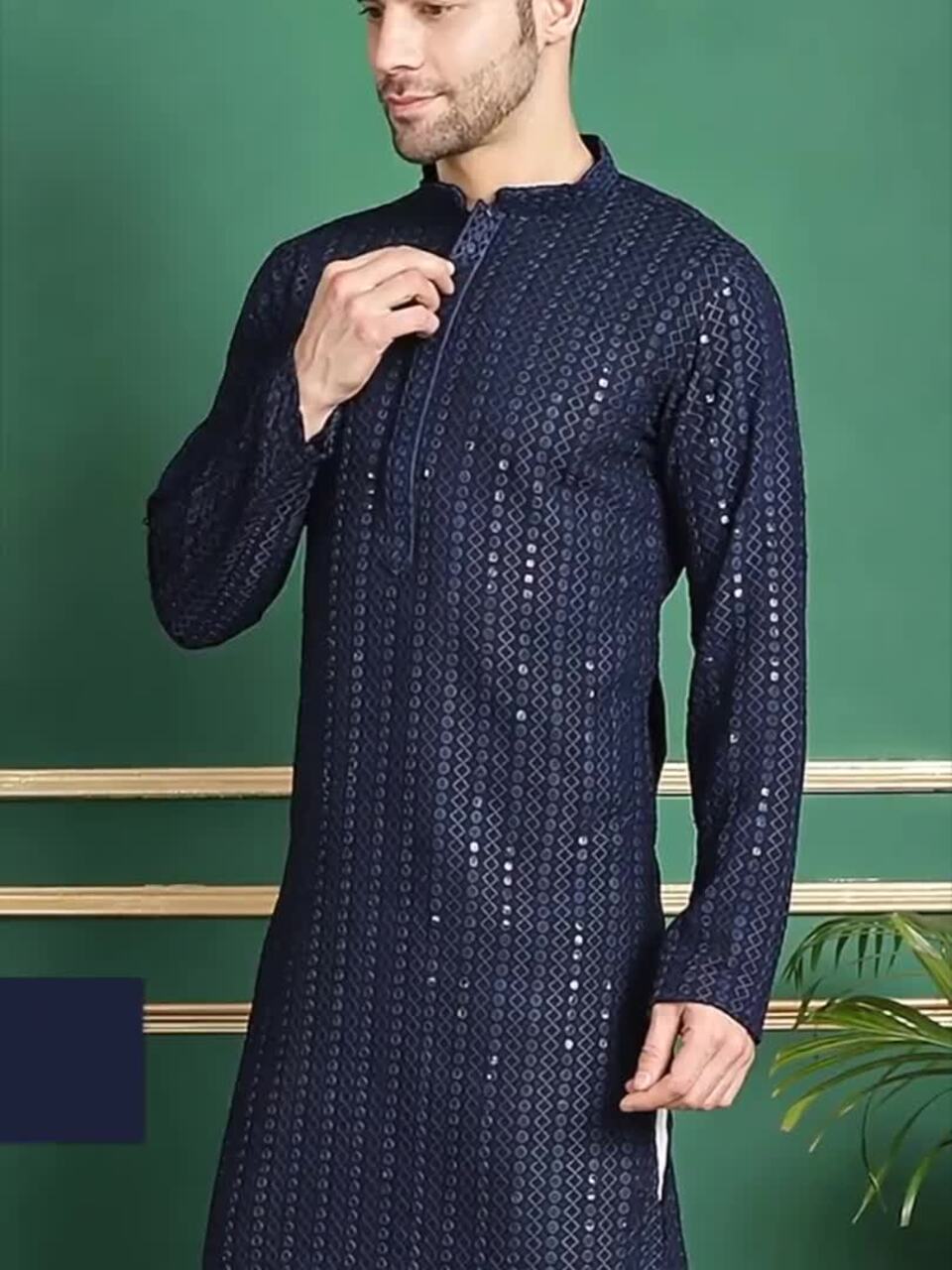 Anouk Geometric Sequinned Kurta