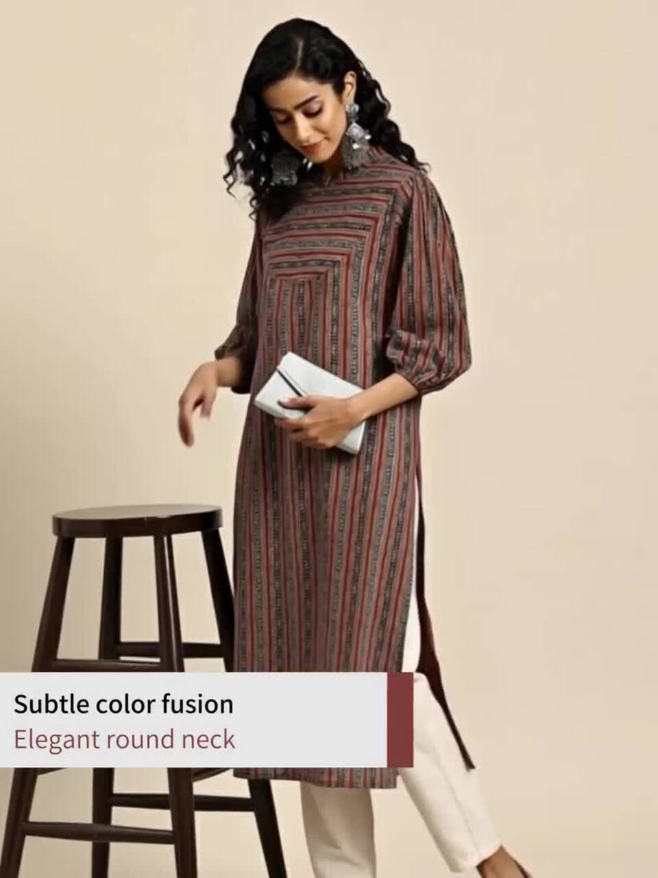 anayna Women Striped Kurta