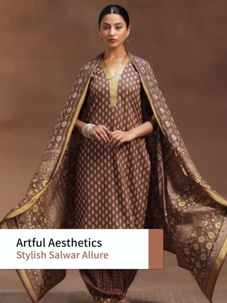 Libas Floral Printed Straight Gotta Patti Pure Cotton Kurta with Salwar & Dupatta