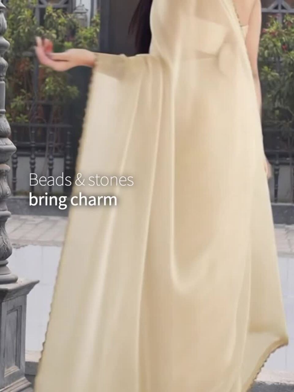 Tikhi Imli Embroidered Beads and Stones Party Wear Saree