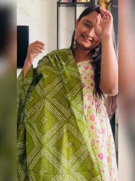 anayna Women Cream-Coloured Ethnic Motifs Pure Cotton Kurta with Trousers & Dupatta