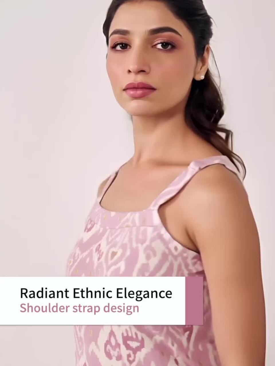 anayna Ethnic Motifs Printed Thread Work Cotton A-Line Kurta