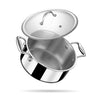 Stahl Artisan Triply Stainless Steel Sauce Pot/ Casserole With Glass Lid | Induction Pot | Briyani Pot/ Handi | 7.2 Litres | 28 Cm