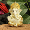 Ganesha for Car Dashboard Ganesh Statue Murti Gold Plated Terracotta Lord Ganpati Figurine Size: 3.5 x 2 inches Type 2