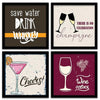 Kotart Save Water Framed Wall Posters for Bar Kitchen Restaurant Set of 4