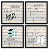 Kotart Wood Wash Your Worries Frames For Wall Decor Motivational Quotes Set Of 4