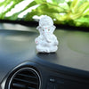 Ganesh Idol Ganesha Statue for Car Dashboard White 8 x 10 cms Type 5