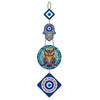 Owl Shape Designer Wooden Wall Hanging Hamsa Hand Decoration Livingroom (WH_8518N)