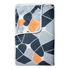 Divine Casa 120 GSM Microfiber Double Dohar Soft & Lightweight Throw Blanket Geometric Pattern Colour Blue-Grey & Orange