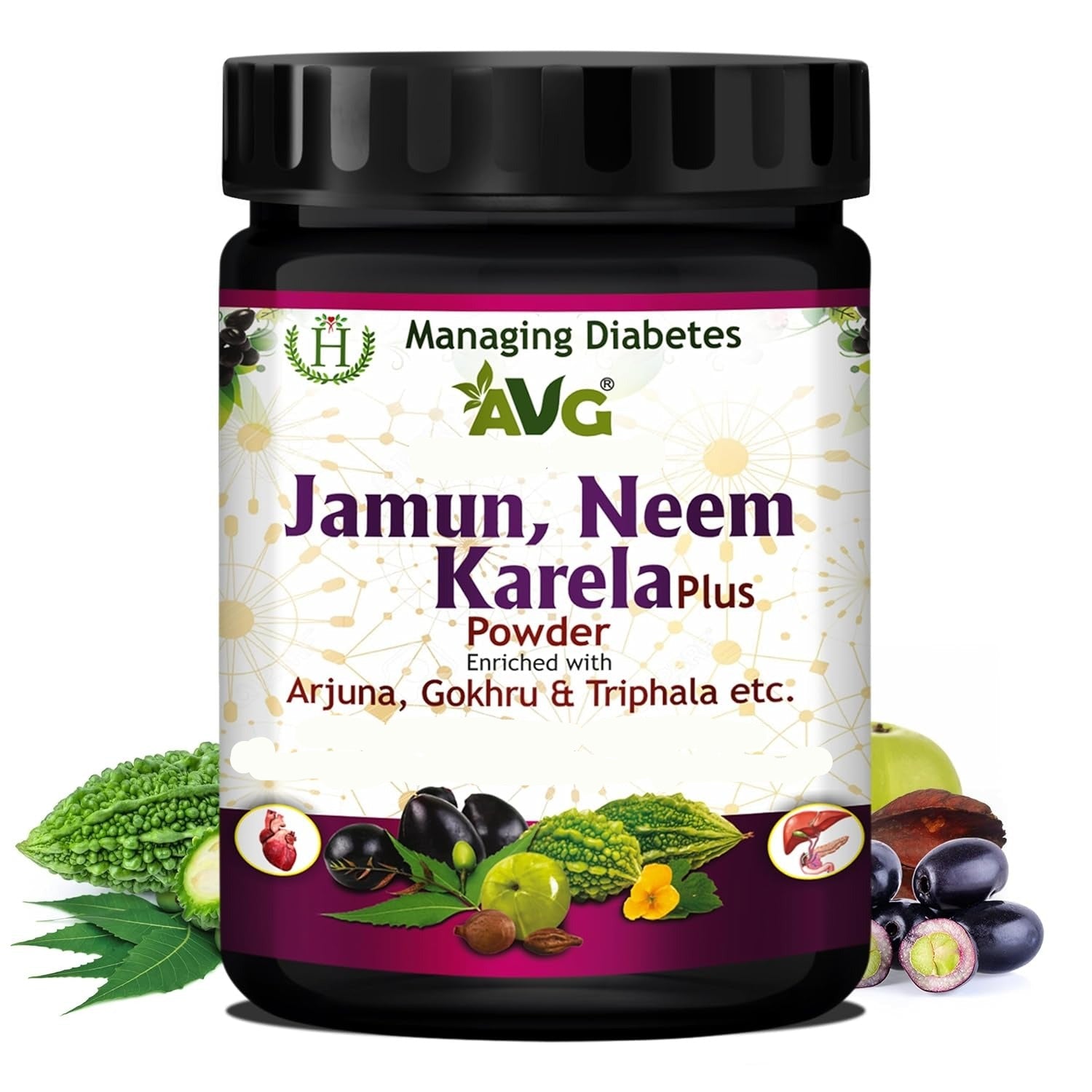 AVG Jamun Neem and Karela Plus Powder - 200 gms - Swadesii