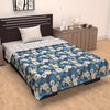 Divine Casa 120 GSM Microfiber Single Dohar Soft & Lightweight Revesible Blanket Cozy & Breathable Floral Pattern Colour Celestial Gray Blue