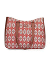 Zouk Women's Getaway Handbag Jute & Leather Handcrafted Tote Bag