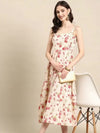 Anayna Floral Print A-Line Midi Dress