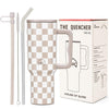 House of Quirk 1200ML Stainless Steel Tumbler with Handle & Lid - Oatmeal Ckeck