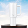 House of Quirk 1200ML Stainless Steel Tumbler with Handle & Lid - white