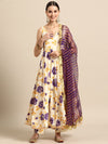 Anayna Women Floral Printed Pleated Gotta Patti Kurta with Trousers & With Dupatta