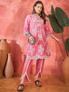 Sangria Chikankari Embroidered 100% Cotton Kurta & Dhoti Pants