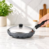 Tosaa Aluminium Non-Stick 12-Cavity Appam Patra with Lid Black 21cm