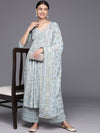 Libas Women Floral Printed Pleated Gotta Patti Kurta with Trousers & With Dupatta
