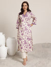 Libas Women Floral Printed Sequins Straight Kurta