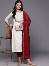 Libas Floral Embroidered Kurta with Trousers & With Dupatta
