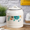 UMAI Ceramic Jar 1400ml with Lid | Airtight | White Printed | Kitchen Storage