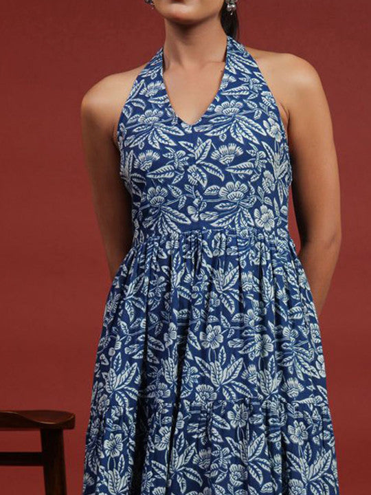 Printed Halter Neck Dress
