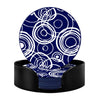 UMAI Silicone Coaster Set of 6 10cm with Plastic Holder Dining Table Navy White Unique Design