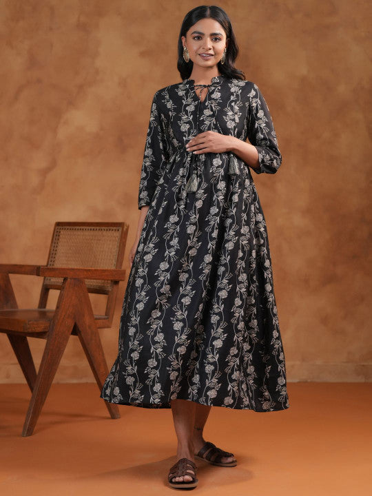Floral Printed Fit & Flared Maternity Ethnic Dresses