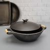 Zishta Kadai Manipur Longpi Black Pottery with Wooden Handles