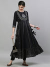 ISHIN Black Embroidered Kurta