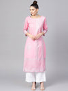 KSUT Pink Printed Kurta