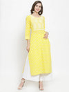 KSUT Yellow Printed Kurta