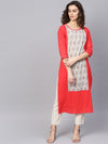 KSUT Red Printed Kurta