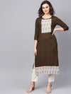 KSUT Brown Printed Kurta