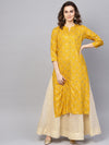 KSUT Yellow Printed Kurta